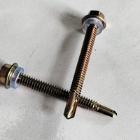 Acier au carbone C1022A vis auto-perceuses métriques haute qualité tête hexagonale zinguée diamètre du capuchon 25mm filetage Standard #12*25