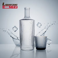 Bouteille à spiritueux en verre moderne et écologique avec bouchon à vis 375ml/750ml Forme tendance pour whisky, vodka, gin et alcool premium