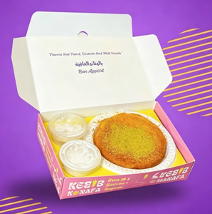 Boîte de présentation personnalisée pour Kunafa arabe, boîte à emporter pour pain, gâteaux et desserts, design de boîte alimentaire Knafeh/Kunafa/Kunafe, boîte bento - Product Image 3