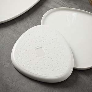 Plato de cena de cerámica irregular para restaurante, plato de porcelana blanca múltiple, plato plano, bandeja para servir postres de Pasta de frutas triangulares - Product Image 5