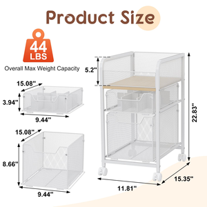 Custom Design 3 Tier Movable Schoolbag Rack Trolley Under-Table Sturdy <b>Bookshelf</b> Rack for Home Use - Product Image 2