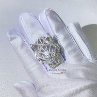 Bague Léopard en Argent 925 Plaqué Or Blanc pour Homme, Sertie de Moissanite et Diamants