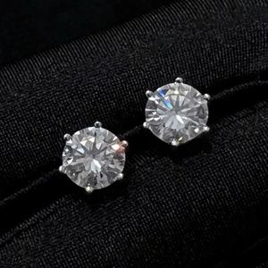 Lab Moissanite D Color Diamond with 14k Gold <b>Hoop</b> Round Brilliant Cut <b>Earrings</b> for Women Party/gift <b>Fine</b> Jewelry - Product Image 4