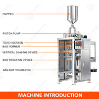 Machine d'emballage automatique de sachets de 5 ml et 10 ml pour sucettes glacées et bâtonnets de gelée liquide, multi-voies, 2 lignes, à servomoteur