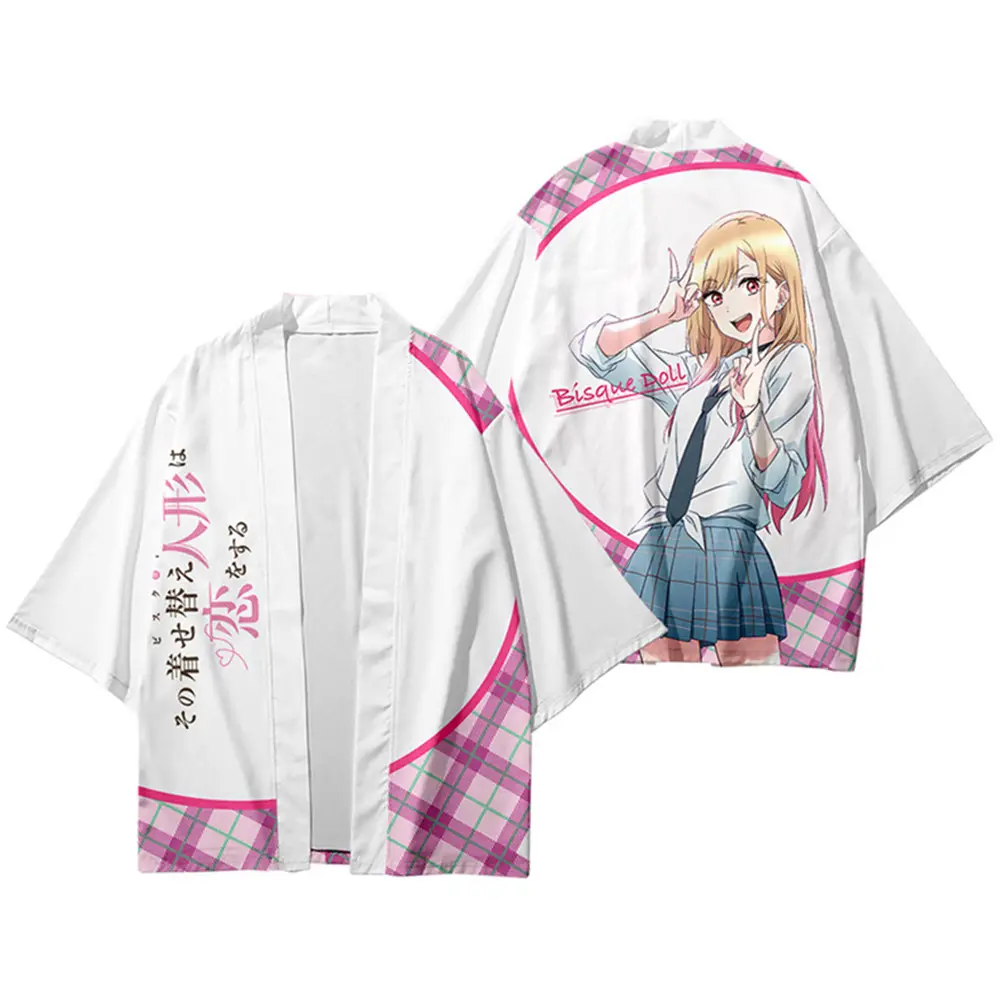 3 Styles My Dress-Up Darling Marin Kitagawa Cosplay 3D Printing Haori Anime Kimono Cloak Summer Short Sleeve Shirts