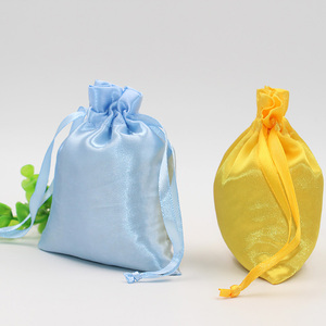 Small Custom logo Silk Drawstring Pouch Bag Satin Jewelry Bags Satin Pouch Wholesale - Product Image 5