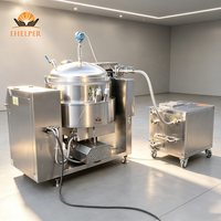 Marmite mélangeuse automatique à bascule sous vide avec agitateur planétaire à griffes, chauffage électrique à huile thermique pour pâtes, sirops et miels