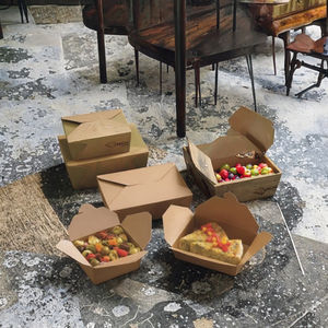 Personalizzabile in carta Kraft usa e getta <span class=keywords><strong>porta</strong></span> paletta portatile impermeabile per patatine fritte patatine fritte snack campione gratuito - Product Image 5