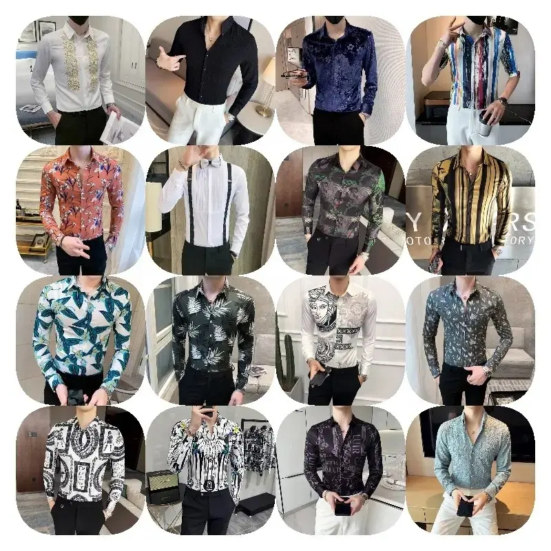 Nuevo Bbamboo Fiber Slim Fit de manga larga profesional elástico Aantiarrugas negocios Formal trabajo miedo camisa de hombre