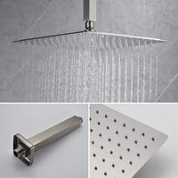 Système de douche pluie mural en acier inoxydable avec douchette, ensemble de robinetterie de salle de bain, kit de finition avec vanne pour villa