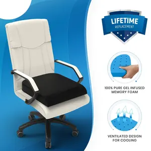 Cojín de asiento para silla de ruedas, dolor de presión y úlceras, alivio del dolor, Gel cómodo, espuma viscoelástica