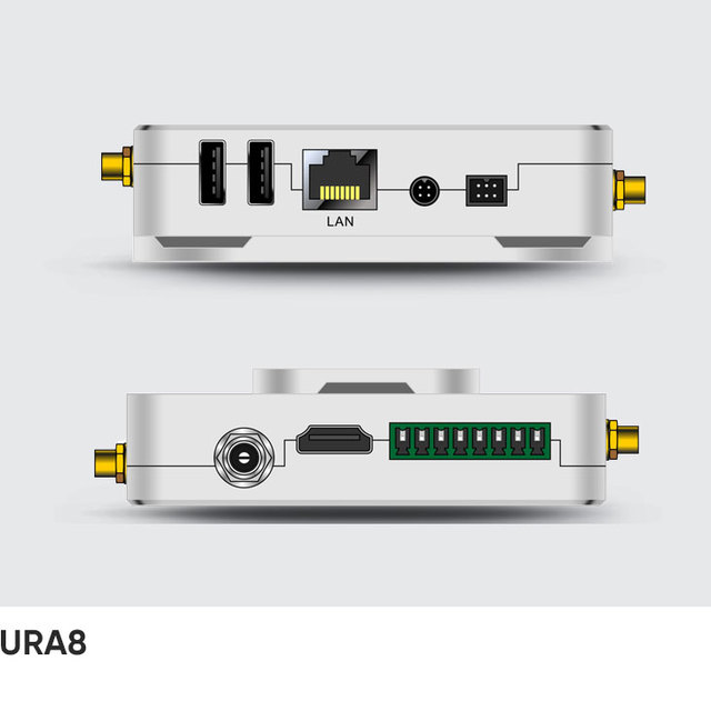 URA 8 Android Based 8 Ports Uhf Rfid Fixed Reader with 4G, WIFI, GPIO, TCP IP, RS232 for Making Smart Cabinet or Race Timing