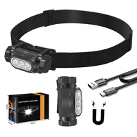 BORUiT Torcia Tascabile EDC Super Luminosa 1150 Lumen IP68 Leggera con Magnete, Torcia LED Ricaricabile Mini, Lampada Frontale