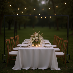 Arche métallique moderne, longueur réglable de 28' à 98', avec pince pour décorations de table de mariage - Product Image 2