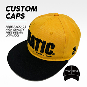 Wholesale 100% Cotton Plain Sports Snapback Cap Custom Embroidered Logo Two Tone <strong>Hip</strong> <strong>Hop</strong> Flat Brim Hats - Product Image 1