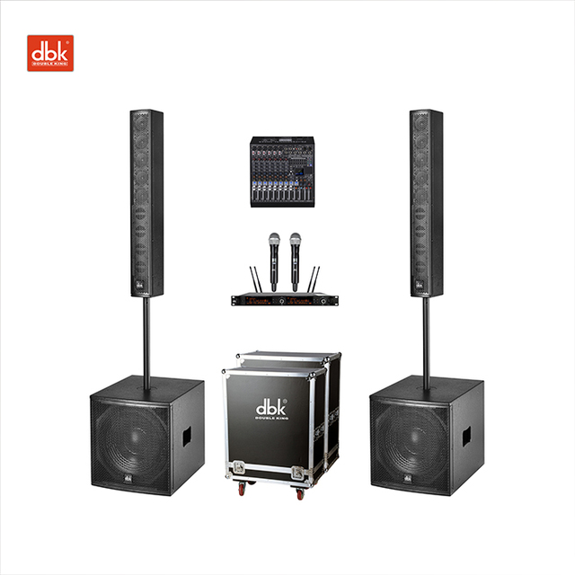 Professional Audio DJ Column Speaker Set System 15 Inch Active Subwoofer Column Speaker System DSP Amplifier