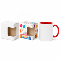Sublimatie witte doos met venster, geschikt voor hittepers bedrukking voor 11 OZ sublimatie koffiemok cadeau, verjaardag, printbare hittetransferdoos