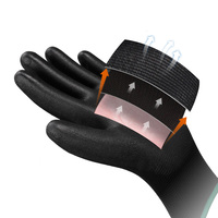 XINGYU Guantes de Trabajo de Seguridad de PU Negro Recubiertos, Alta Calidad, Personalizados, con Certificación CE EN388, Flexibles para Jardinería y Mecánica