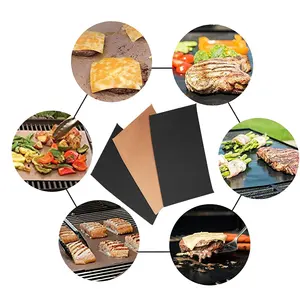 Reusable heat resistant pizza oven liner bbq grill mesh mat bbq roll barbecue non-stick pad