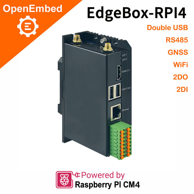 Raspberry PI CM4 PLC Programming Controller Low Price Linux Open Source Openwrt 4G WIFI CAN RS485 2DI 2DO Programmable Logic