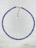 Collier ras du cou en sodalite, bijoux délicats en pierres précieuses, perles micro-facettées, cristal minimaliste, tendance, pour soirée, petites pierres précieuses