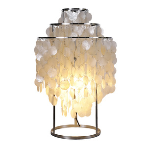 Chất Lượng Cao Bắc Âu Sau Hiện Đại Bàn Bằng Đá Cẩm Thạch Đèn Bàn Thiết Kế Hiện Đại Handmade Nghệ Thuật Ánh Sáng Với Ấm Ngọc Trai Vỏ AC Điện - Product Image 4