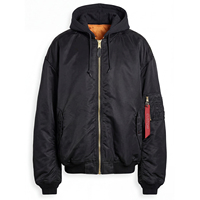 Vestes bomber en satin de nylon personnalisées OEM, col réversible, fermeture éclair, rembourrées, manteau d'hiver pour homme, veste streetwear