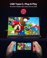 Moniteur portable AHXJKA 16 pouces à écran unique 2.5K 144Hz avec étui en cuir pour PS5 PS4 Switch Win Mac