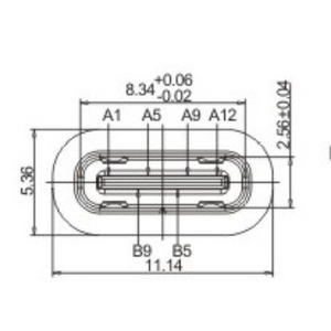 <strong>Vertical</strong> Waterproof Type C 6P Female U-Shaped Zinc Alloy Shell <strong>USB</strong> <strong>Connector</strong> IP68 - Product Image 2