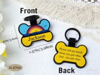 Collier personnalisé pour animaux de compagnie avec puce d'identification en silicone, gravure vierge, code QR et dentelle personnalisée