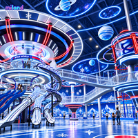 Équipement de parc d'aventure intérieur Thème Astronaute Parcs d'attractions colorés Pont en filet Toboggan fusée Service OEM ODM Premium