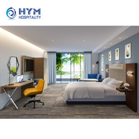 Canapé-lit sur mesure Holiday Inn Express King, structure en chêne MDF, revêtement en cuir écologique, design moderne, ensemble de chambre d'hôtel, usage commercial