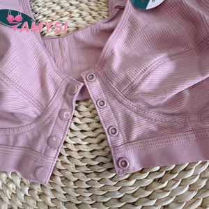 Amysi 002 # <span class=keywords><strong>reggiseno</strong></span> estivo da donna chiusura con bottone frontale con bottone in <span class=keywords><strong>cotone</strong></span> solido senza fili <span class=keywords><strong>reggiseno</strong></span> da <span class=keywords><strong>allattamento</strong></span> di grandi dimensioni - Product Image 5