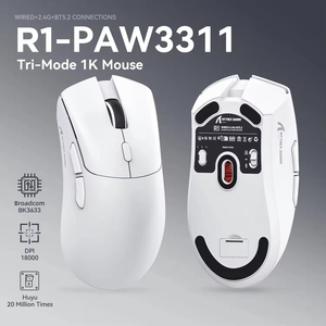 Souris de jeu sans fil Attack Shark R1 Tri Mode, capteur PAW3311, 59g légère, 18000 DPI, batterie 65H, souris de jeu programmable - Product Image 6