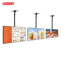 Papan Menu Restoran Gantung Digital Signage Display Retail Restoran Cepat Saji UHD LCD Iklan Android Layar Komersial