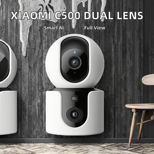 Caméra intelligente C500 édition double objectif avec capteur CMOS 4MP, grand angle 360°, détection IA, prise US et stockage sur carte mémoire cloud - Product Image 2