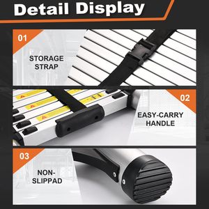 Échelle télescopique en aluminium robuste et légère, outils utilitaires <span class=keywords><strong>pour</strong></span> les travaux en extérieur, stabilisateurs, échelle pliable, outil utile - Product Image 3