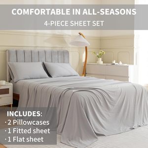Cloudland 킹 사이즈 침대 시트 세트 순면 고급 100% 이집트 면 침대 시트 가정용 400 스레드 수 - Product Image 3