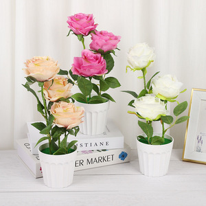 Rosas Artificiales Yiwu Datuo Florist, Juego de 3 Piezas, 20x30 cm, para Decoración del Hogar, Bodas, Plantas en Maceta - Product Image 2