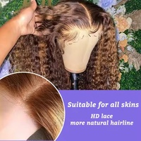 Peluca frontal de encaje transparente HD sin pegamento 13x6 / 13x4, cabello humano virgen vietnamita, onda profunda larga, con reflejos pre-arrancados