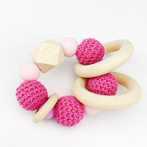 <span class=keywords><strong>En</strong></span> Bois organique de <span class=keywords><strong>Silicone</strong></span> Bébé Grignoter Jouet Bracelet De Dentition Bébé Jouet Crochet Bracelet De Dentition - Product Image 2
