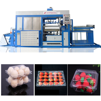 Grote productie automatische hogesnelheids vacuümvormapparaat voor zaaitrays, fruit- en groentebakken van PS/PP/HIPS met motor