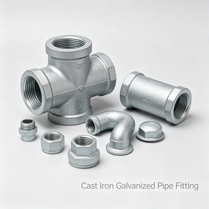 Raccord en fonte malléable galvanisé, té fileté égal et réducteur pour système de plomberie - Product Image 6