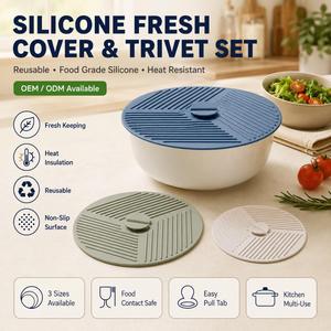 Tapas de Silicona Resistentes al Calor para Tazones LA, con Pestaña de Fácil Apertura, para Tareas Multiusos en la Cocina y Suministros Profesionales de Catering - Product Image 1