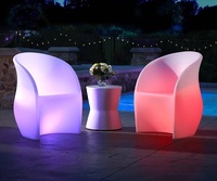 Nouveau design Ensemble de meubles de chaise LED en forme de fleur illuminée étanche et changeant de couleur