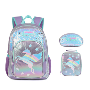Chariot sacs d'école ensemble mode <span class=keywords><strong>licorne</strong></span> dessin animé Mochila Escolar détachable filles chariot sacs d'école 2025 - Product Image 5
