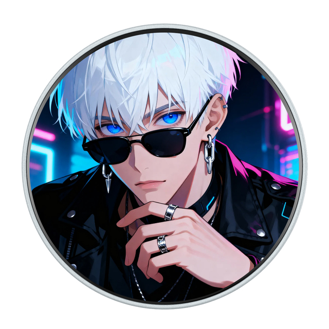 HXZ New AI Technology Smart Digital Display Badge with IPS Touch Screen Bluetooth APP Control for Animation and Comic Events