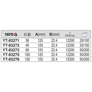 Disco de Pulir Yato 125x22.4 mm Grano 100 para Corte de Metal - Product Image 2