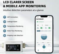 Détecteur de fuite d'eau intelligent WiFi standard UE avec vanne d'arrêt automatique 3/4" 1" Capteur ultrasonique Système d'alarme domestique