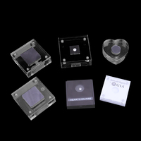 Boîtes de présentation de bijoux en acrylique transparent écologiques modernes, épaisseur 15 mm, options de couleurs personnalisées, formes variées, marque OUKE